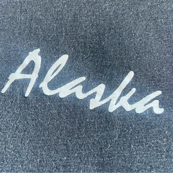 VTG Alaska Relaxed Fit TShirt Flamingo Palm Tree Heart Tropical Neon Vibe XL USA - Picture 7 of 14